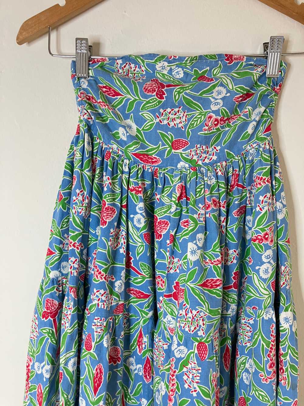 Vintage Botanical Bandeau Mini Dress or Midi Skirt - image 5
