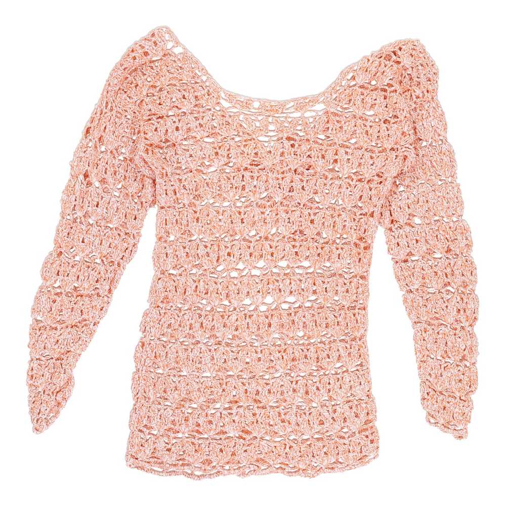 Unbranded Crochet Top - Small Orange Cotton - image 2