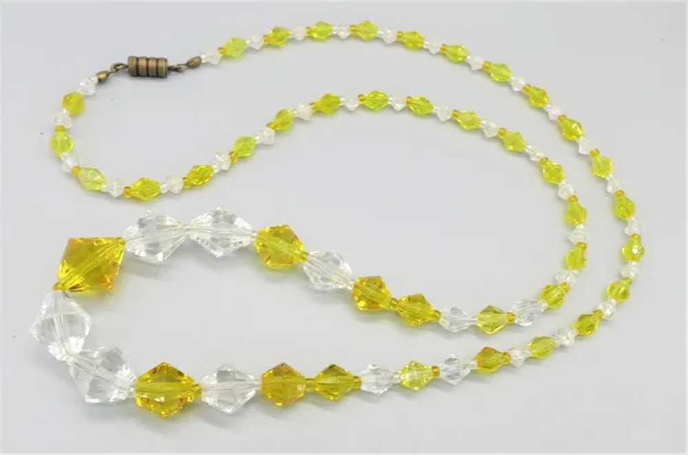 VINTAGE  Crystal  Faceted   Clear and Bright Yell… - image 4