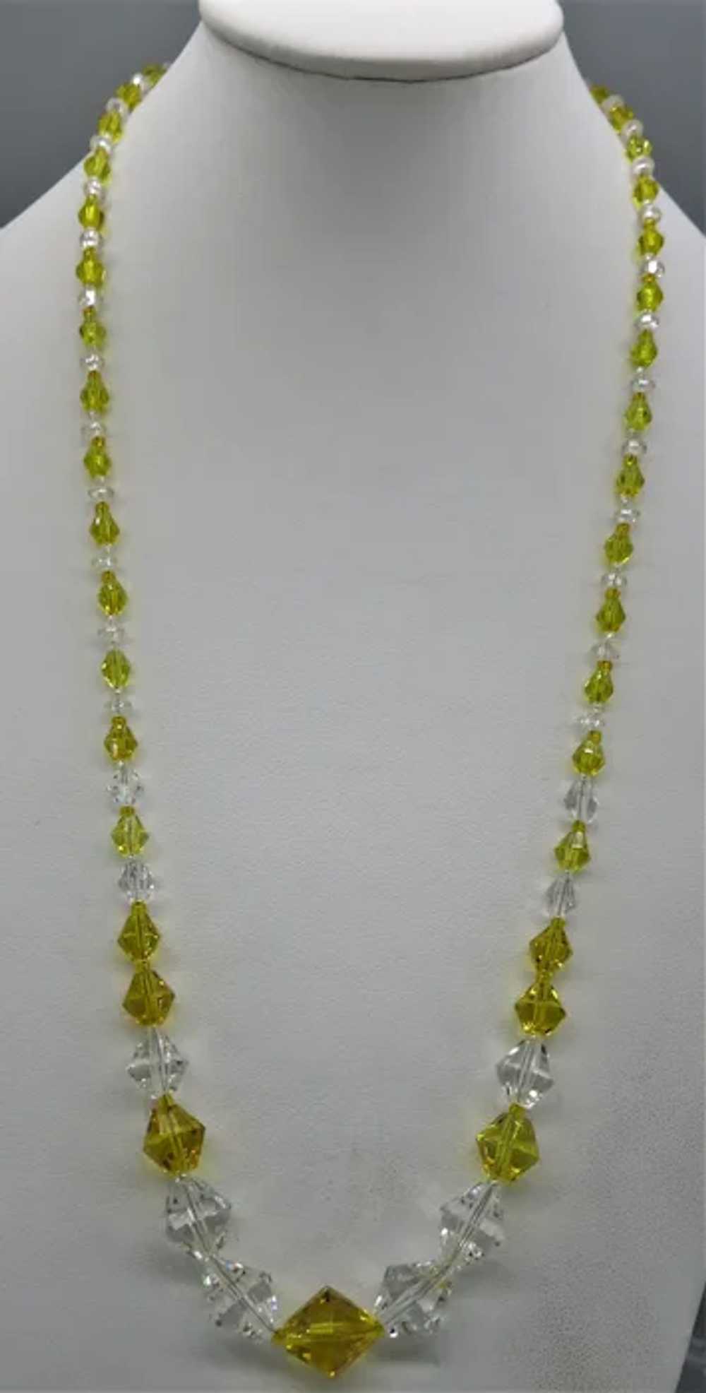 VINTAGE  Crystal  Faceted   Clear and Bright Yell… - image 5