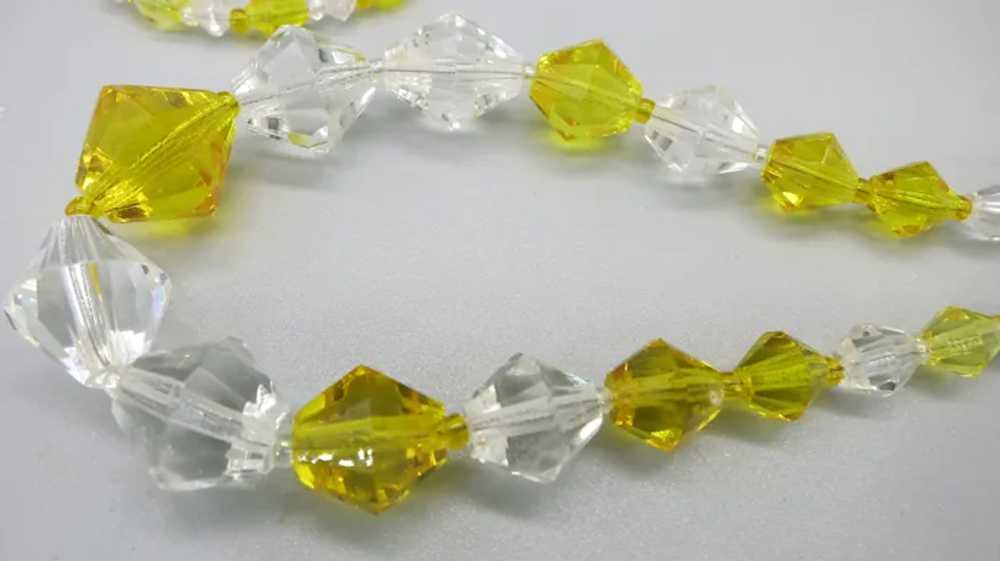 VINTAGE  Crystal  Faceted   Clear and Bright Yell… - image 6