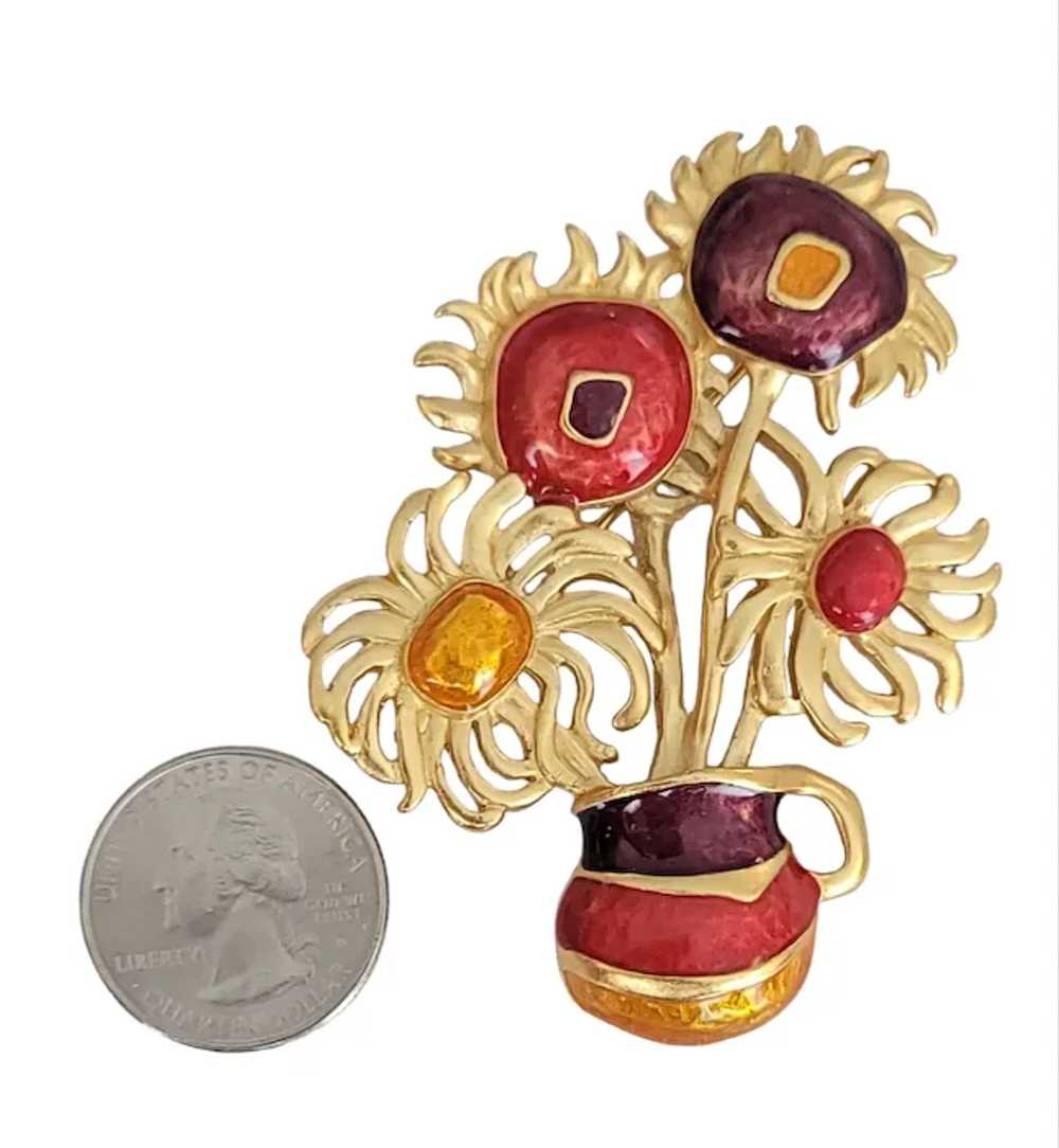 Yves St Laurent for Avon, Van Gogh Flowers Brooch… - image 2