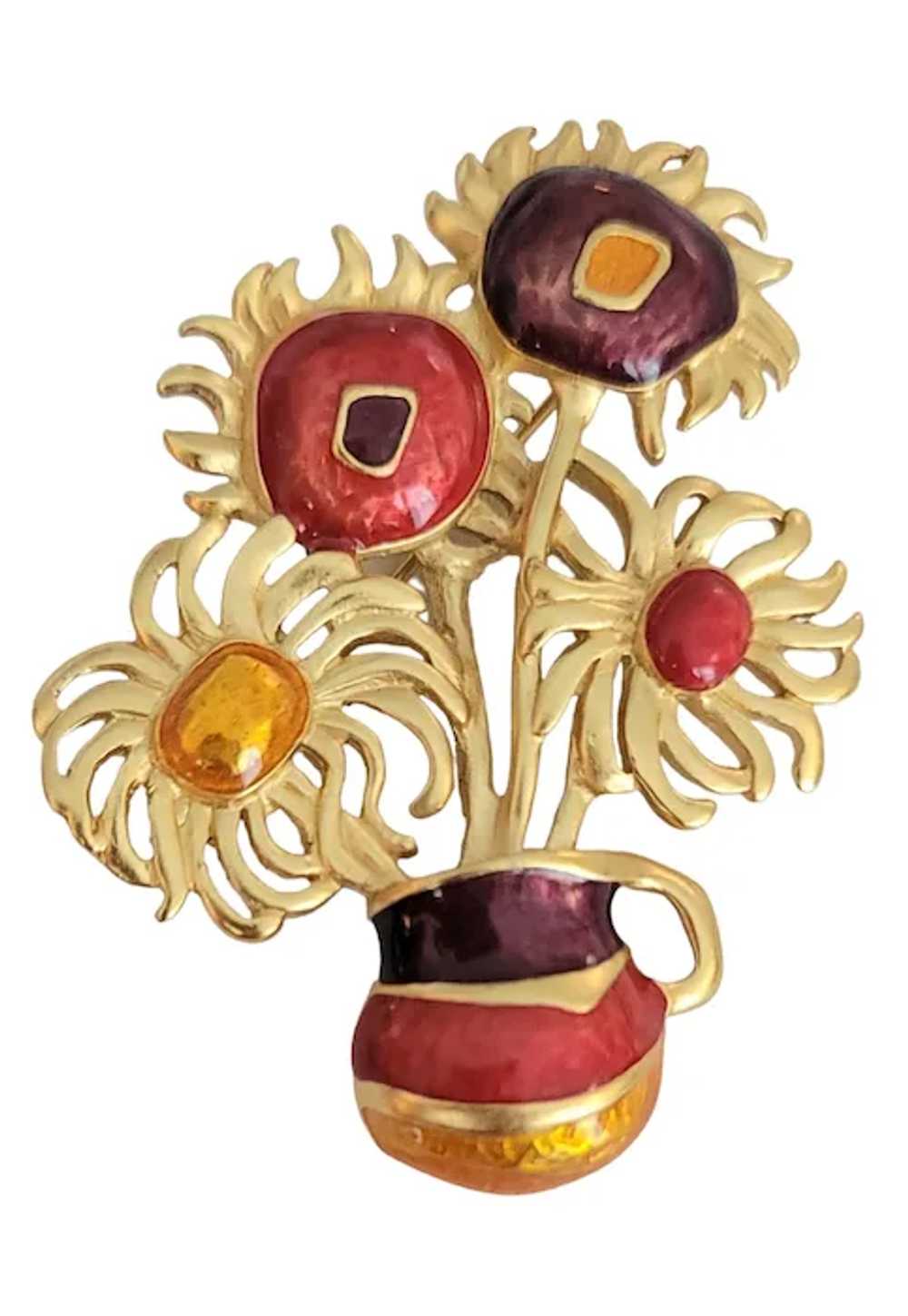 Yves St Laurent for Avon, Van Gogh Flowers Brooch… - image 5