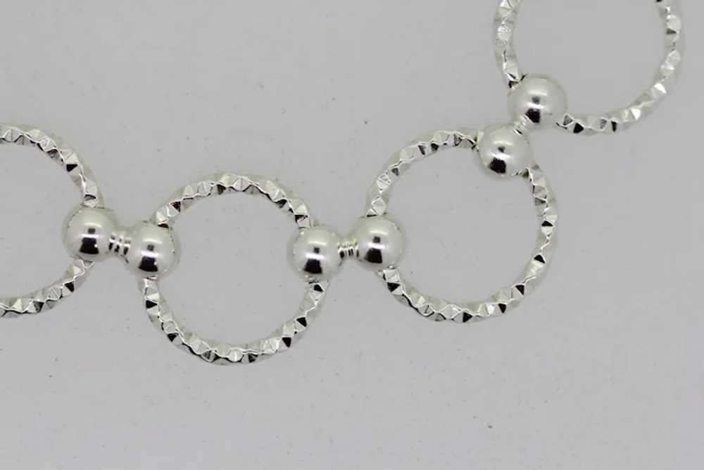 Sterling Silver Diamond Cut Circle Link Bracelet … - image 2