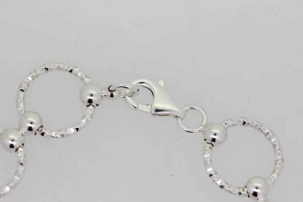 Sterling Silver Diamond Cut Circle Link Bracelet … - image 3