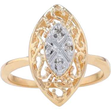 Yellow Gold Diamond Cluster Ring - 14k Round Brill