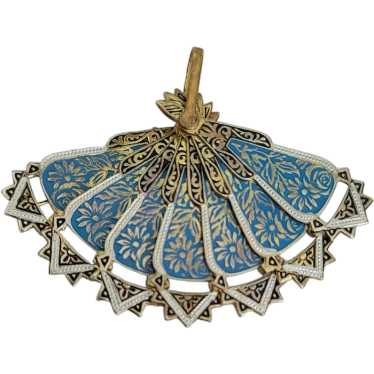 Spain Articulated Blue Toledoware Damascene Style 