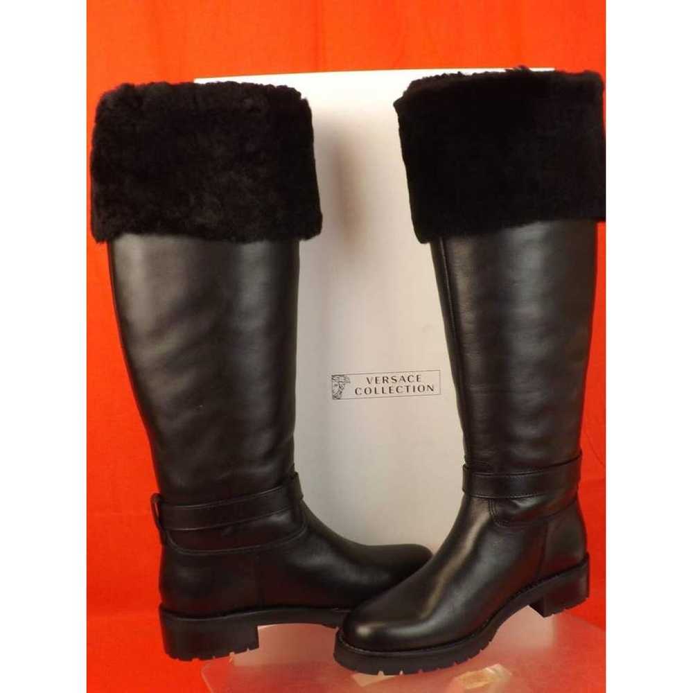 Versace Leather riding boots - image 11