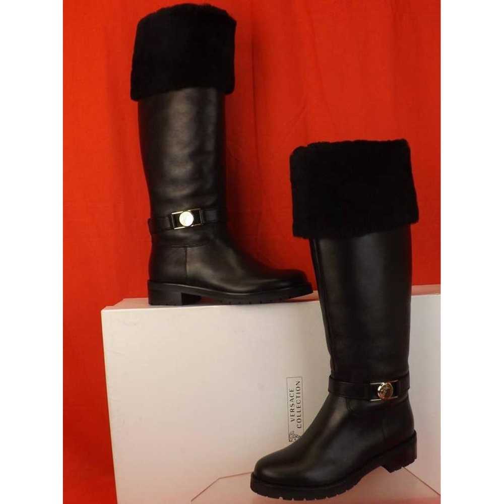 Versace Leather riding boots - image 12