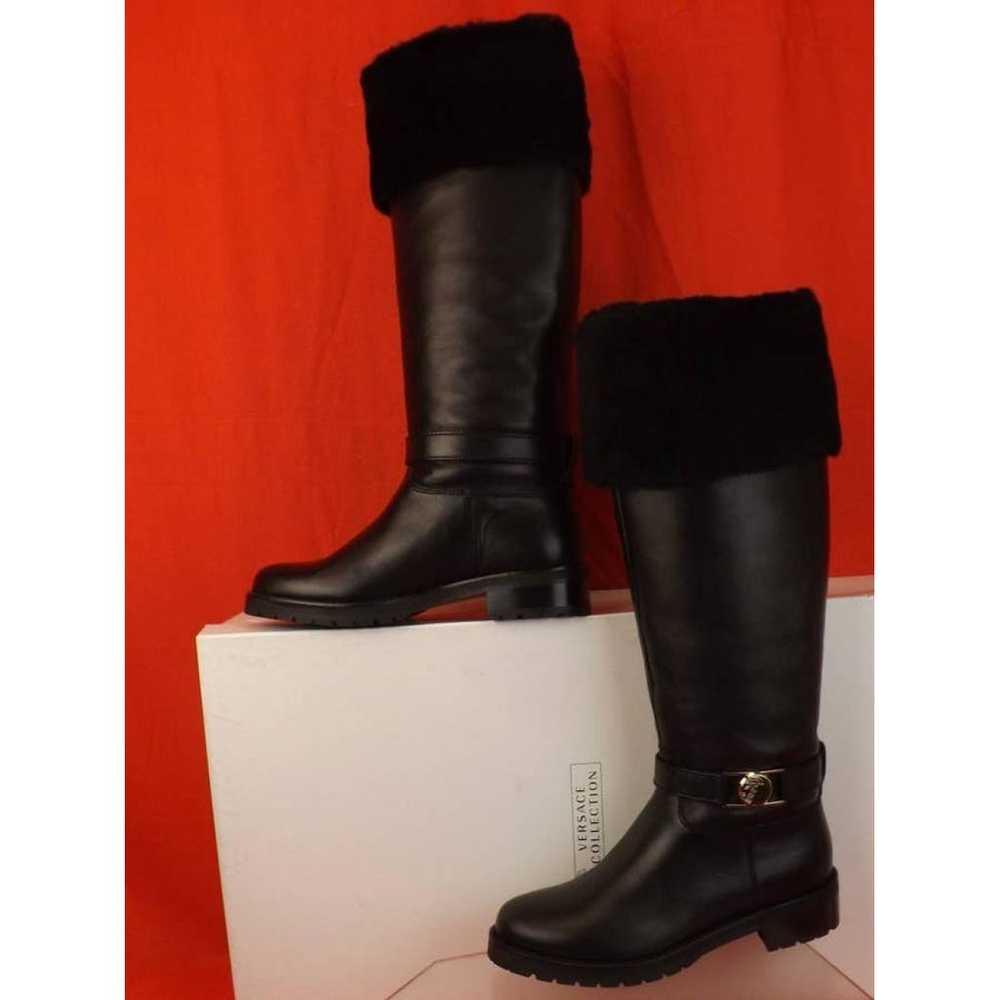 Versace Leather riding boots - image 8
