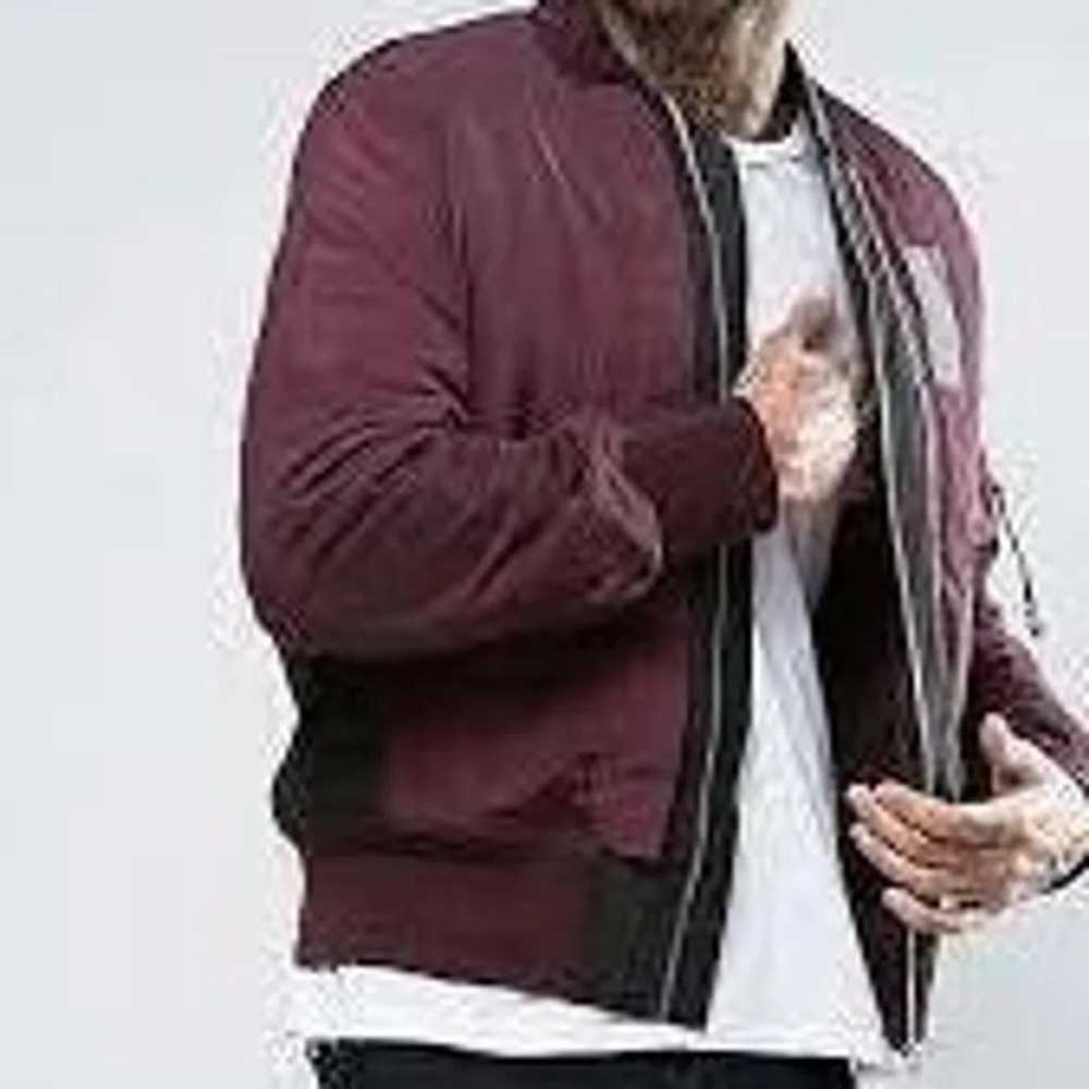 Asos ASOS Design Men's (M) Burgundy Bomber Jacket… - image 2