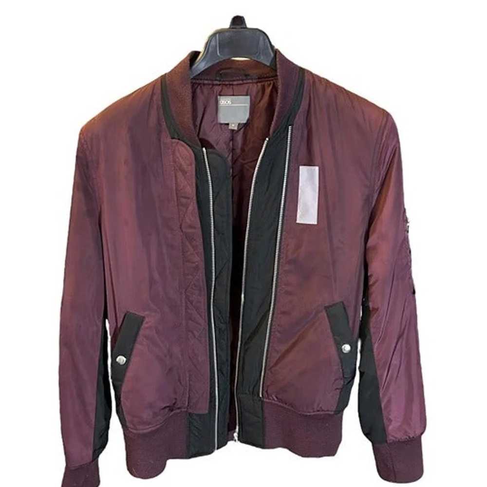 Asos ASOS Design Men's (M) Burgundy Bomber Jacket… - image 3