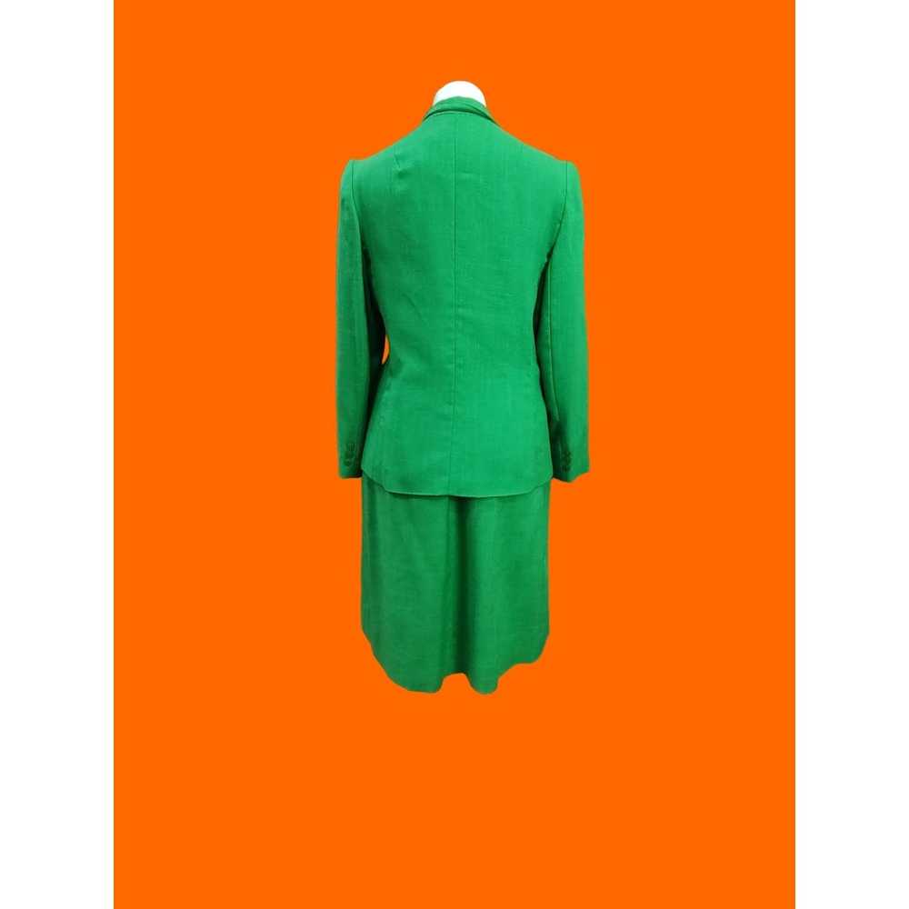 Vintage 1970's Cross Country Fashions Green Linen… - image 2