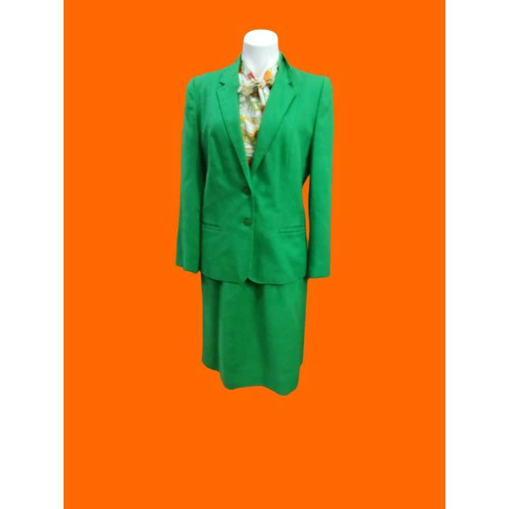 Vintage 1970's Cross Country Fashions Green Linen… - image 5