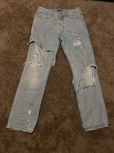 Raf Simons AW19/20 Destroyed Double Layer Jeans - image 1