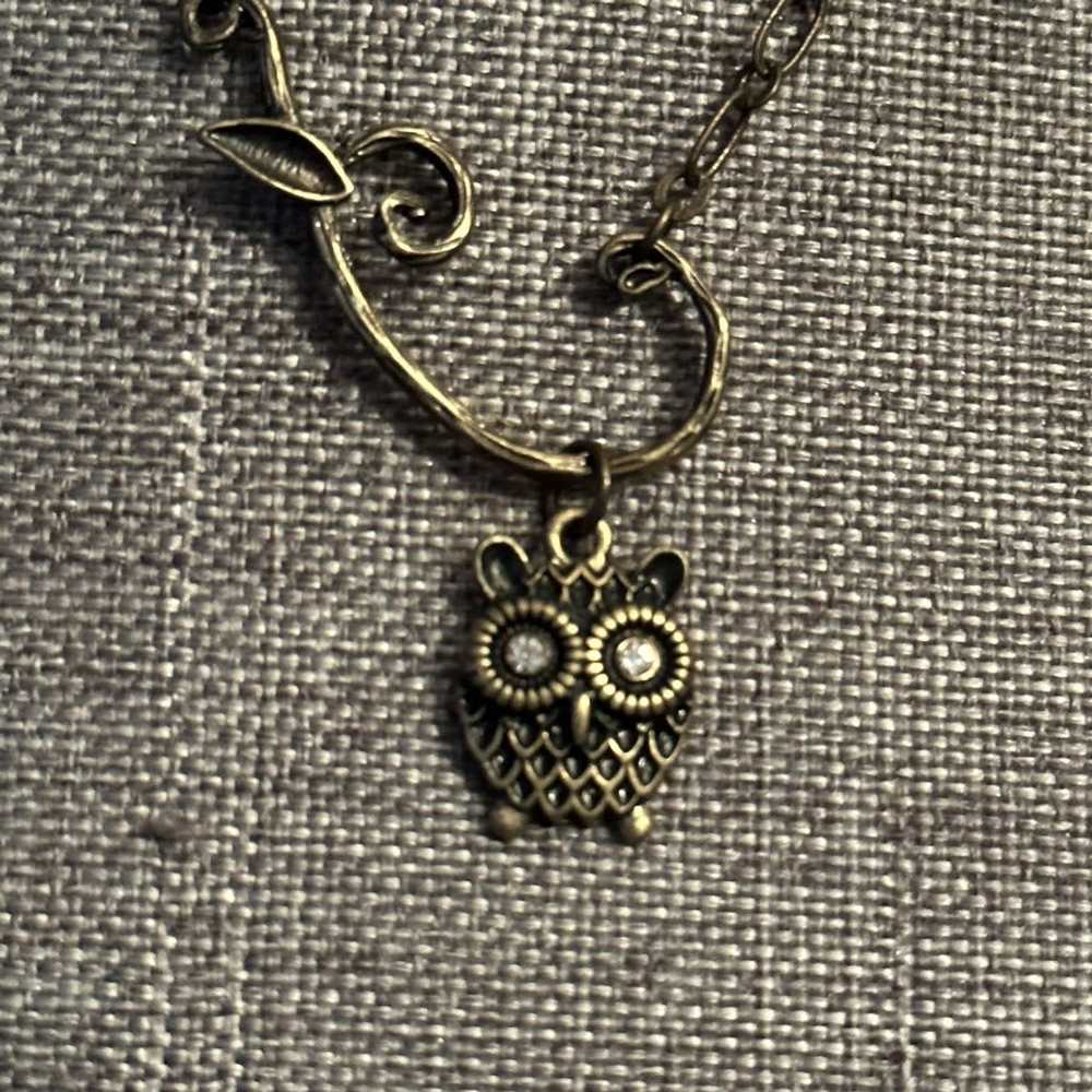 Vintage Vintage Perch owl on a branch necklace - image 4