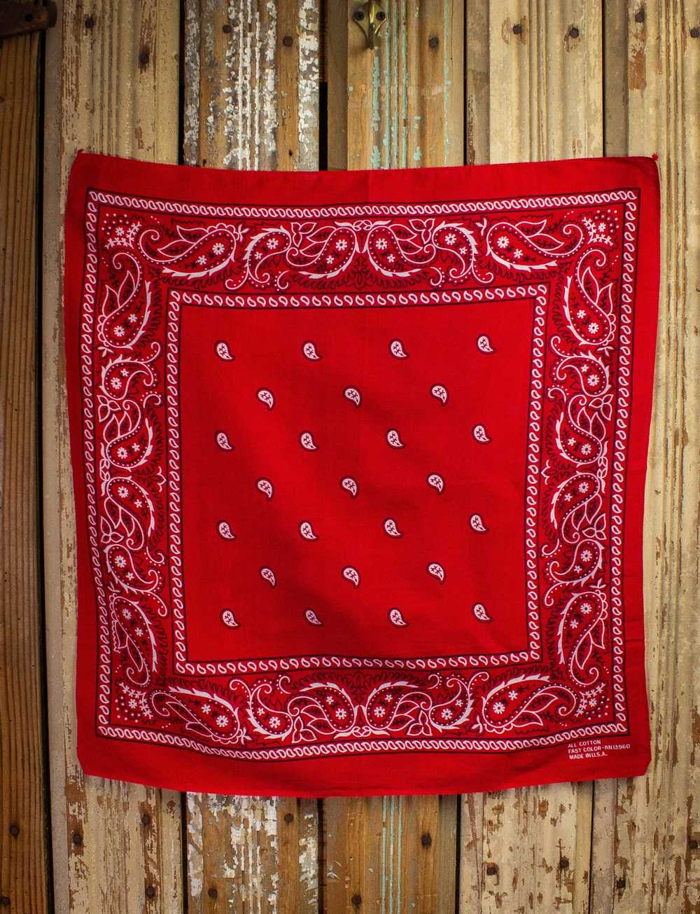 Vintage Vintage Red Paisley Bandana - image 1