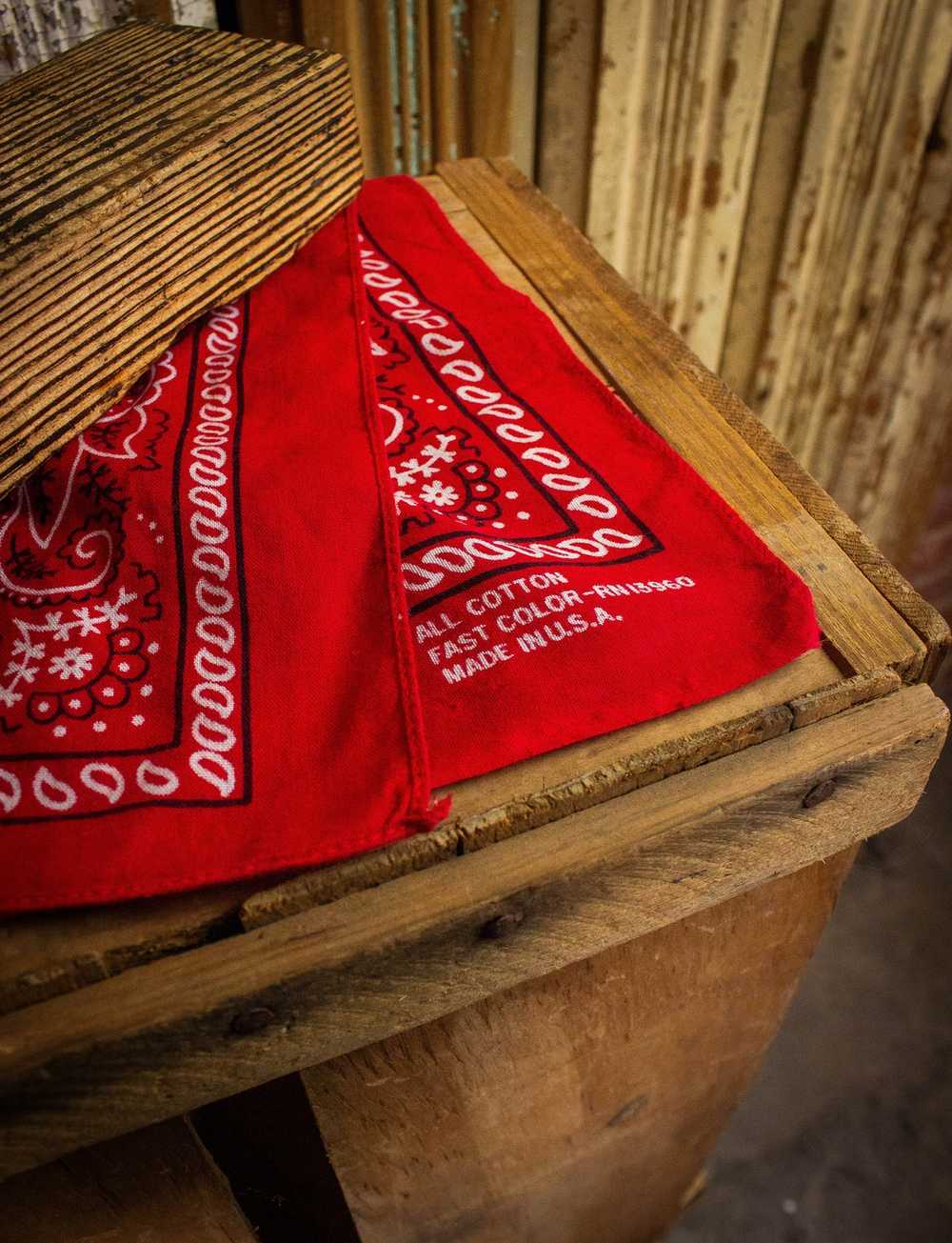 Vintage Vintage Red Paisley Bandana - image 3