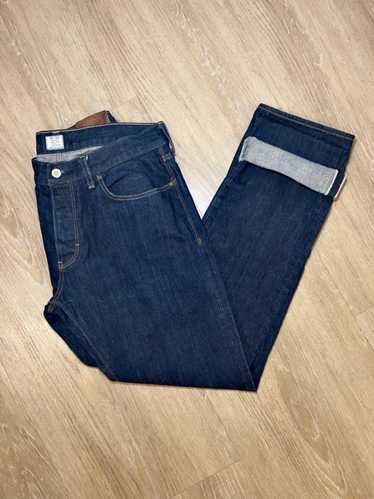 14 Oz. Indigo X Black Brunswick-T, Mens Straight Fit Raw Denim Jeans