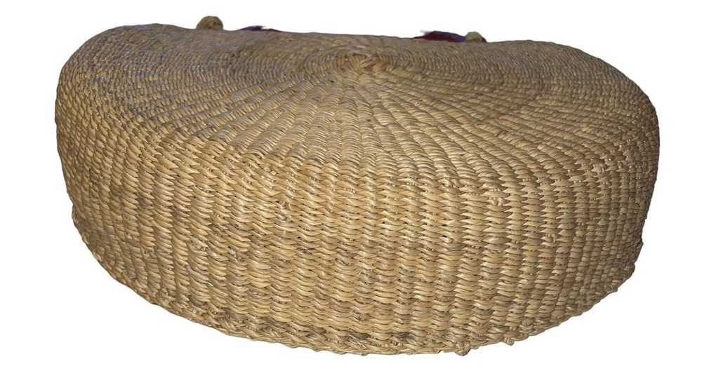 Vintage Handwoven Rattan Round Handbag - image 3