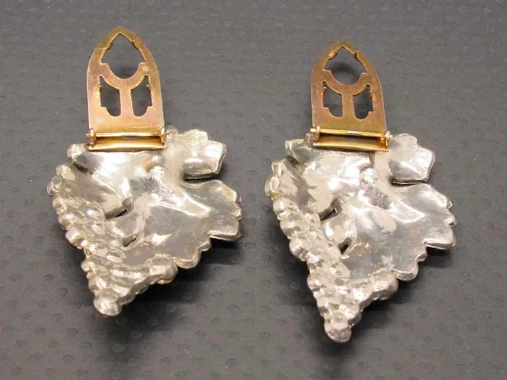 Art Deco Pair of Crystal-Clear Pave Set & Yellow … - image 6