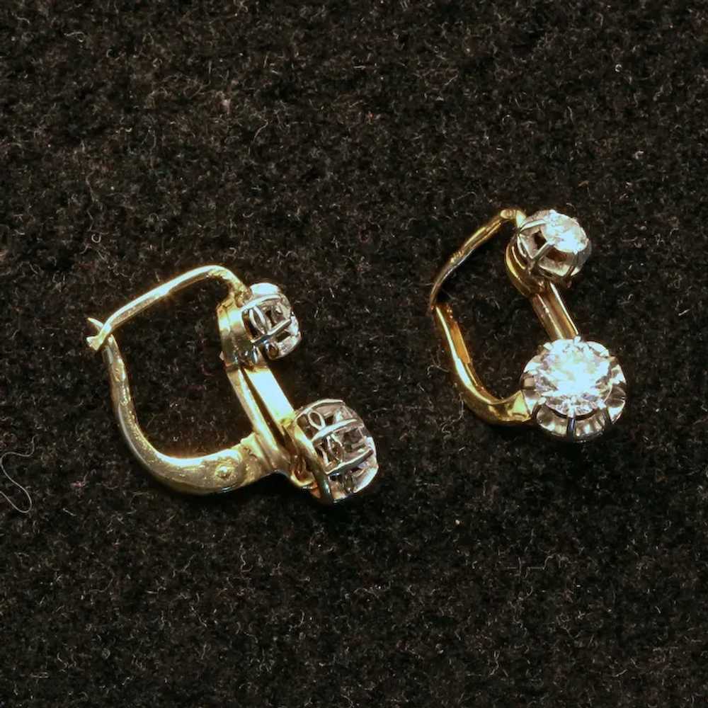 Antique Victorian Earrings 18k gold platinum diam… - image 12