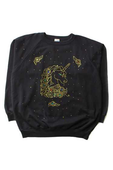 Vintage Hand-Decorated Unicorn Sweatshirt (1990s)