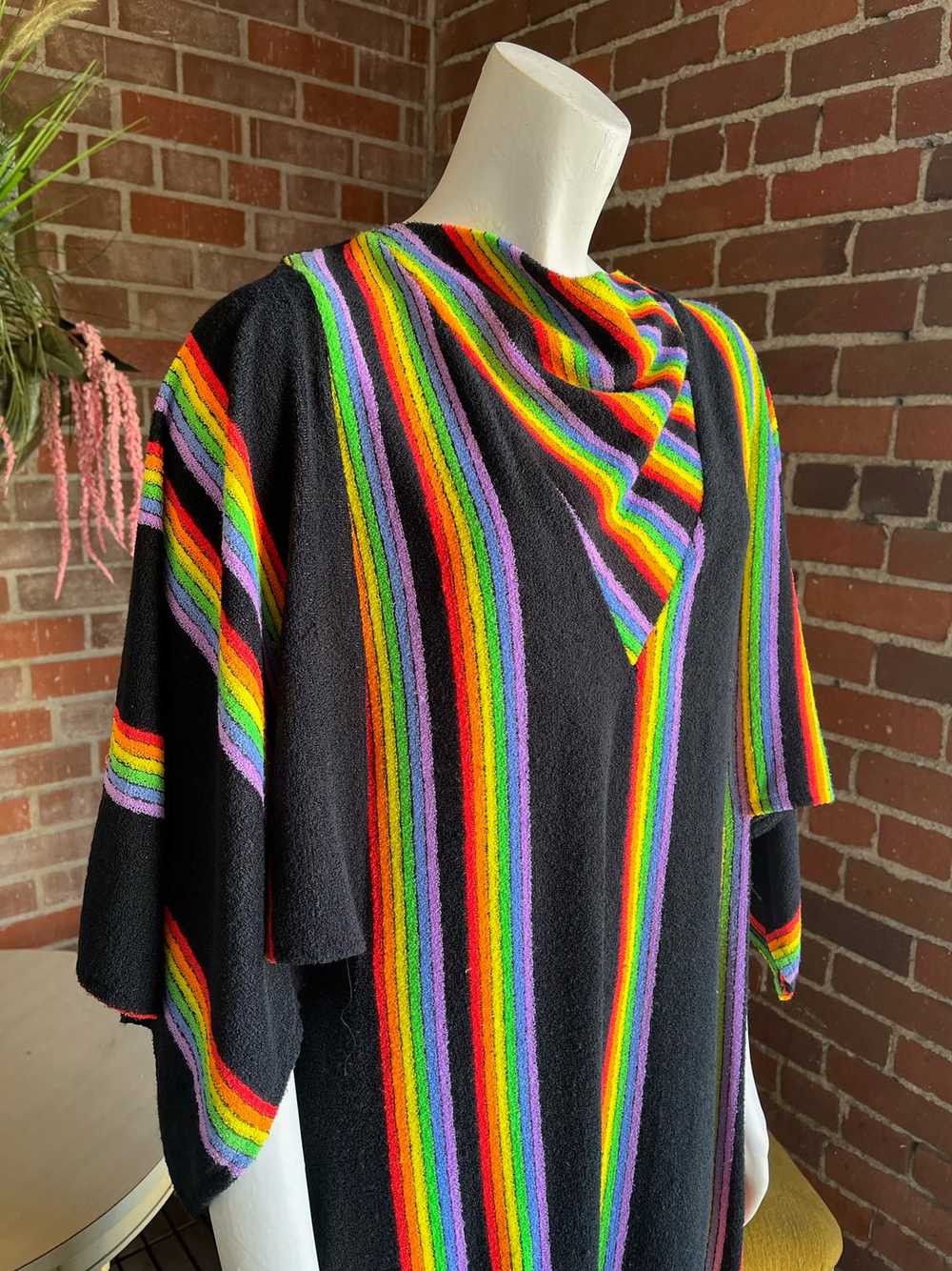 1970s Rainbow Terrycloth Caftan - image 6