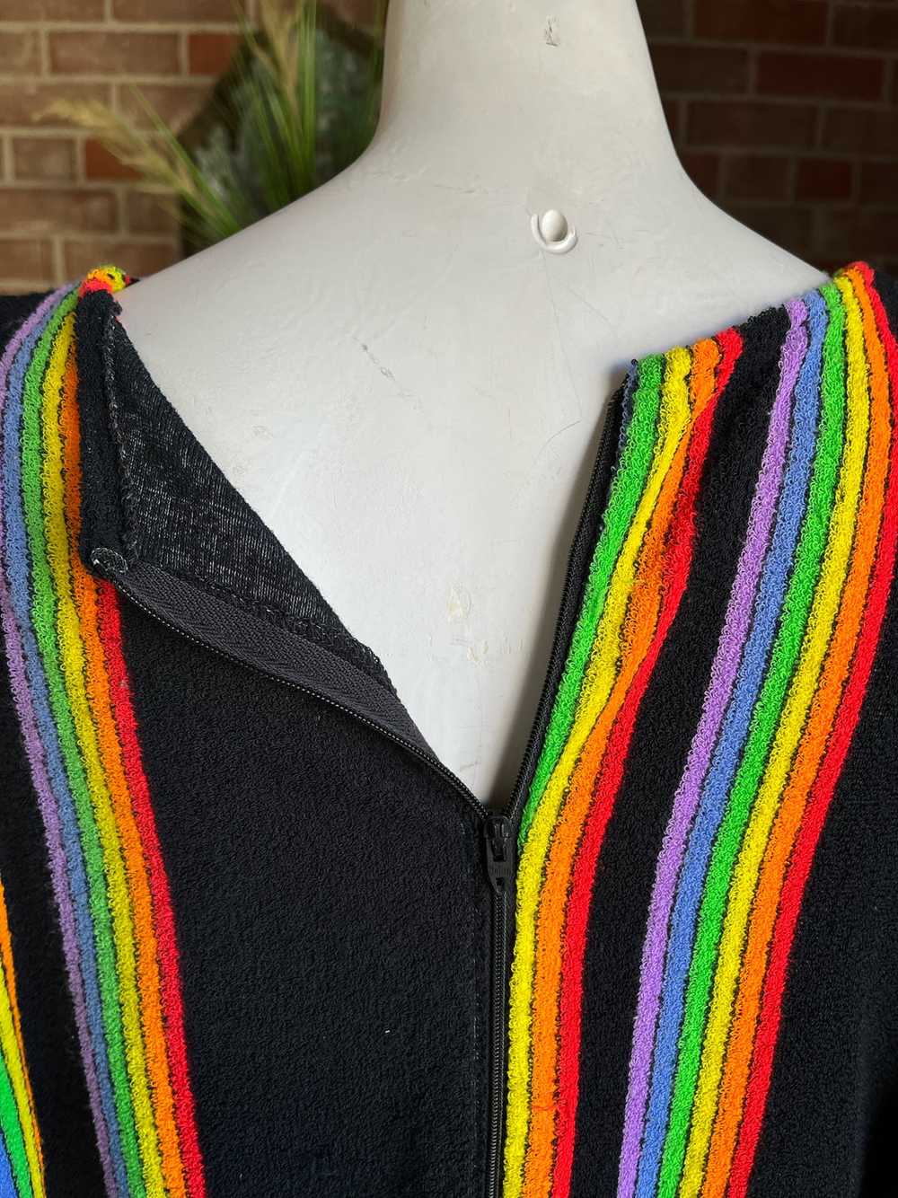 1970s Rainbow Terrycloth Caftan - image 9