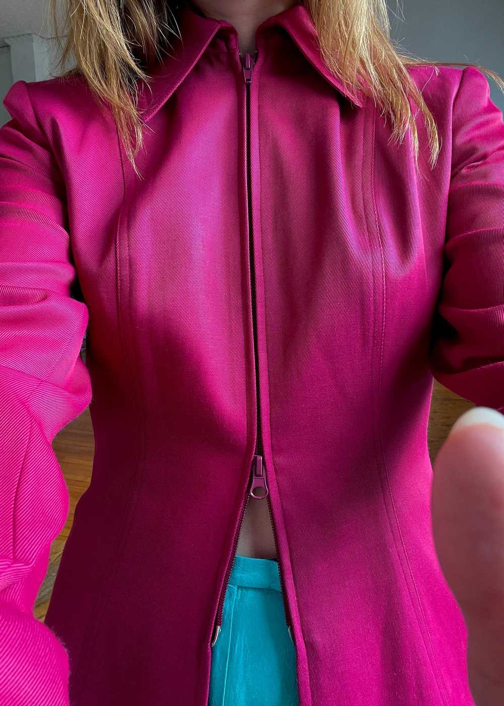 1980s Barbie Pink Suit Jacket with Boning and Sna… - image 3