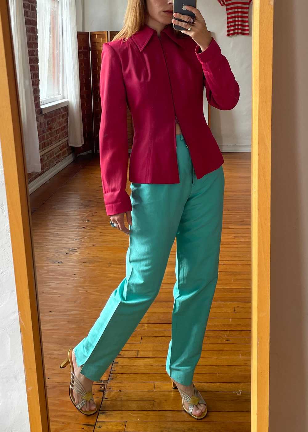 1980s Barbie Pink Suit Jacket with Boning and Sna… - image 5