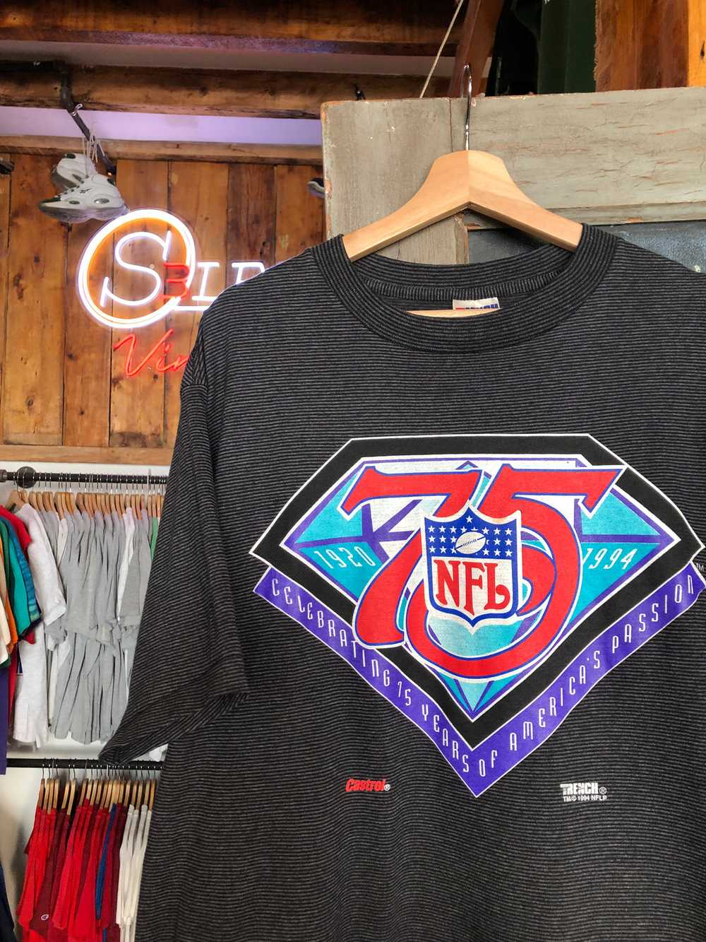 Vintage 1994 Trench NFL 75th Anniversary Tee Size… - image 2