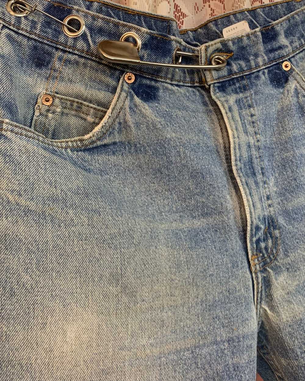 Upcycled Levis safety pin jorts - image 9