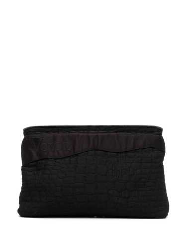 new VERSACE Runway Pillow Talk black velvet quilted foldover clutch tote bag