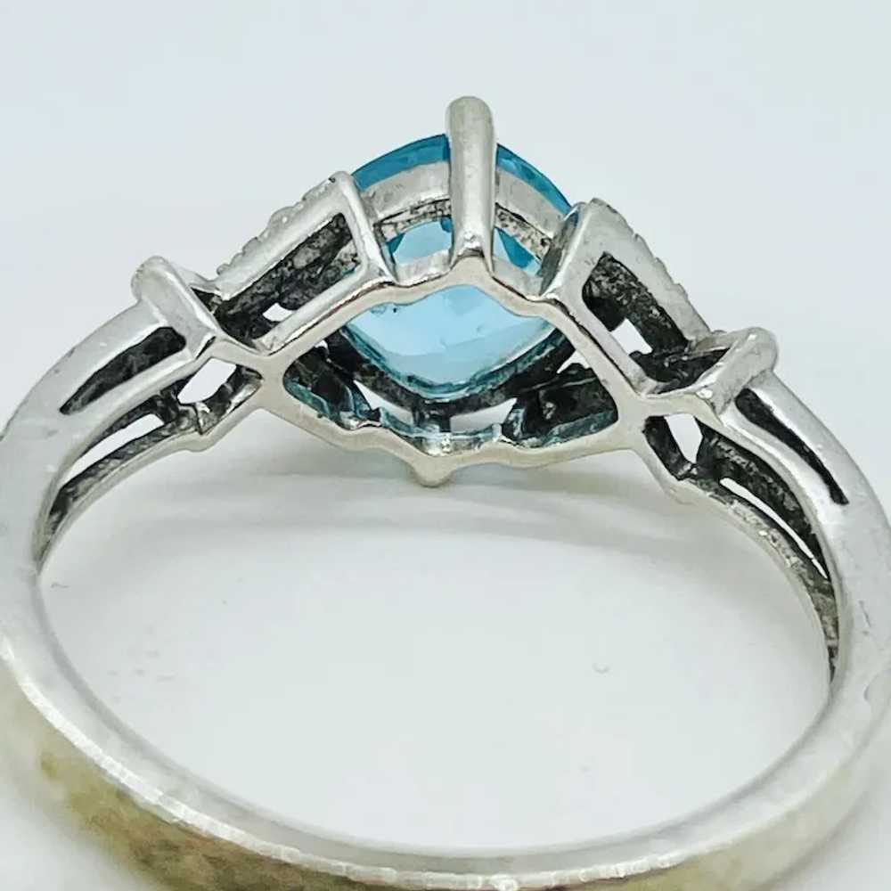 Diamond and 2 carat blue topaz and sterling silve… - image 3