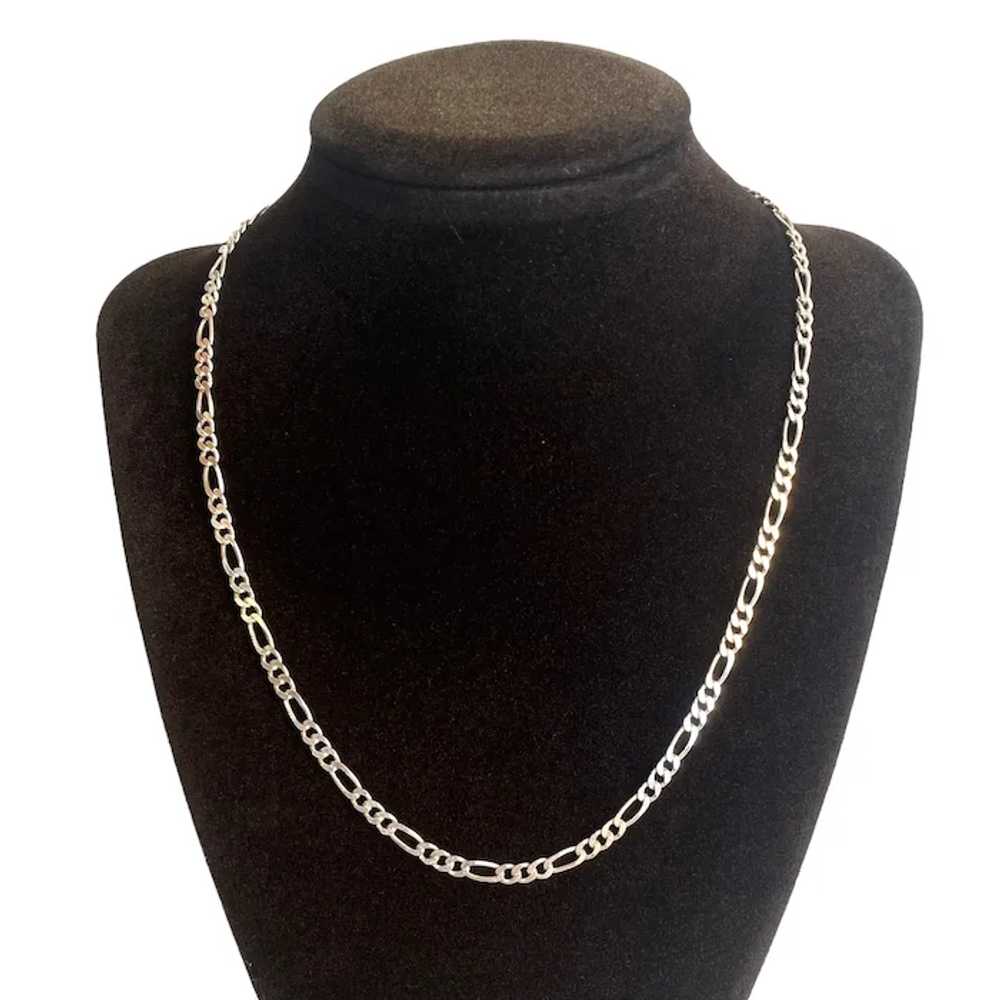 Sterling Silver Figaro Chain Necklace Minimalist … - image 2