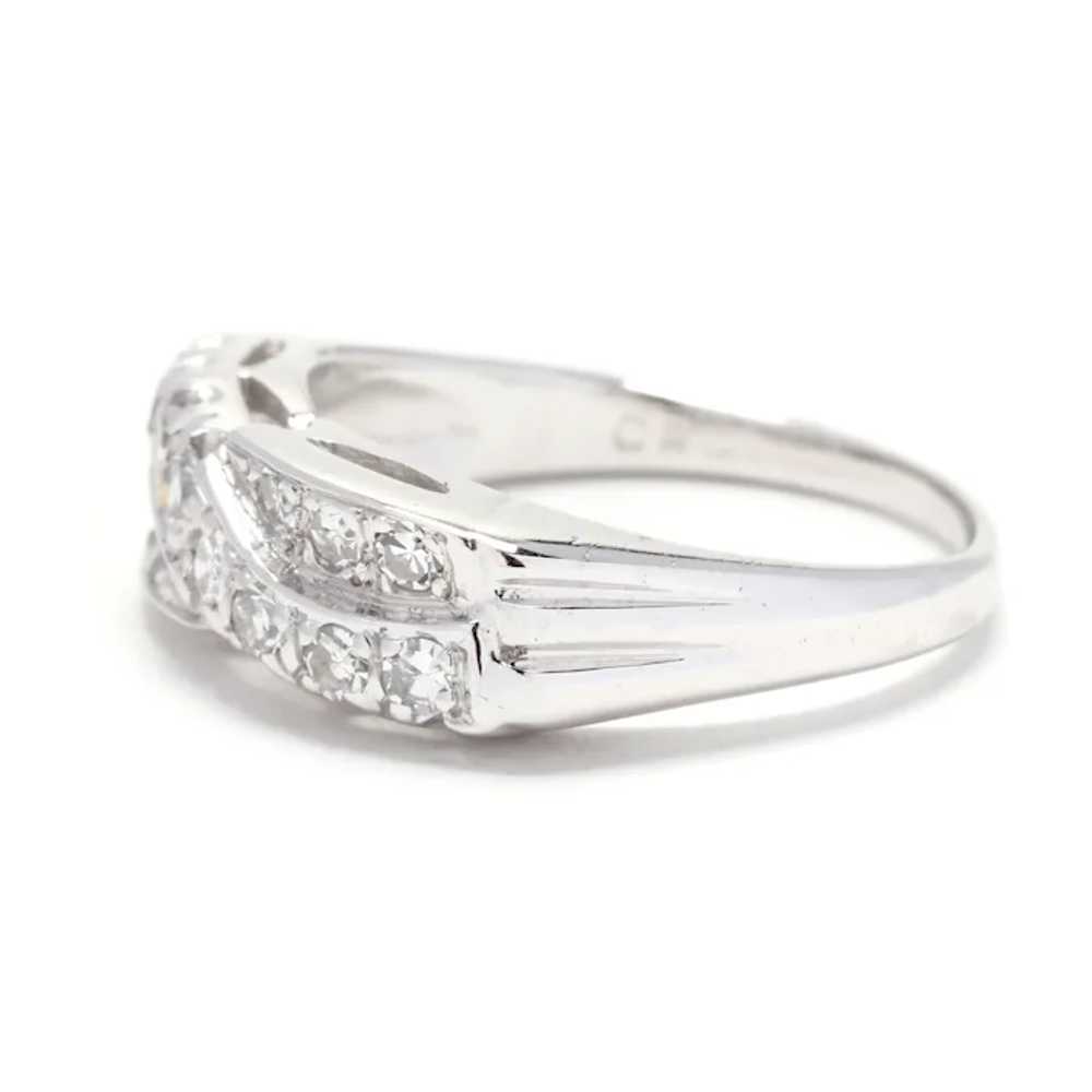 Vintage .25ctw Diamond Crossover Band Ring, 14K W… - image 4