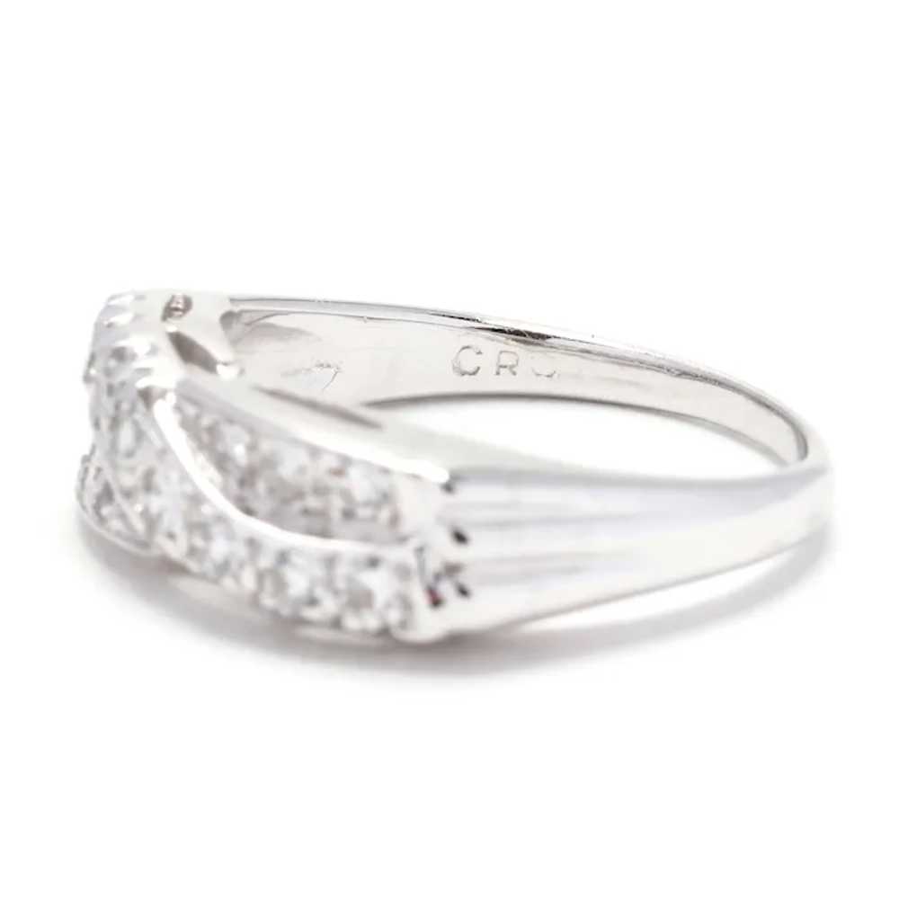 Vintage .25ctw Diamond Crossover Band Ring, 14K W… - image 5