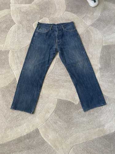 Evisu Evisu full logo distressed jeans