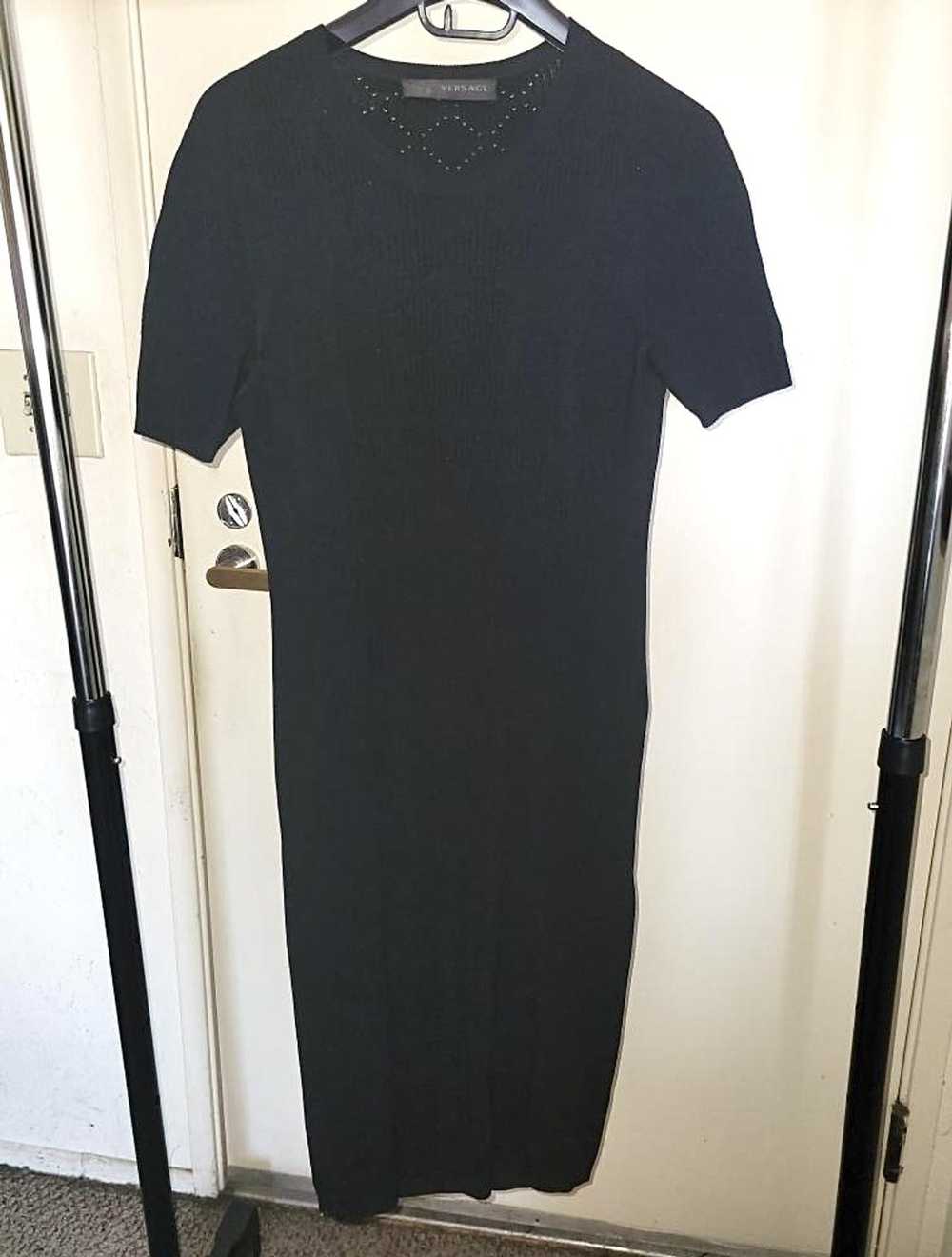 Versace Black Versace Knit Midi Dress - image 5