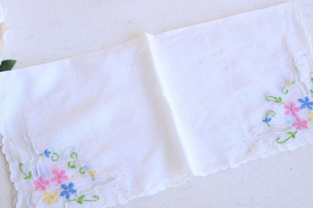 Vintage Vintage Handkerchief, Pink Blue and Yello… - image 3