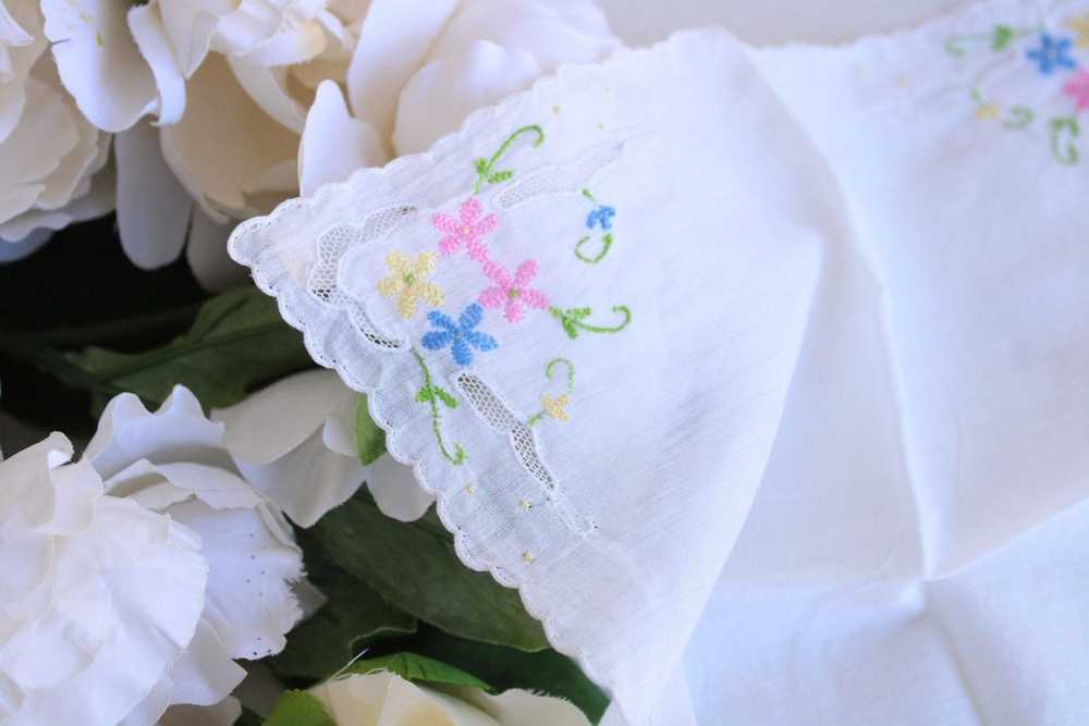 Vintage Vintage Handkerchief, Pink Blue and Yello… - image 6