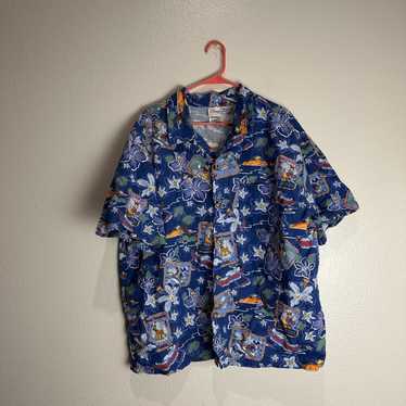 Disney Disneyland Vintage Tiki Surf Button Up Shi… - image 1