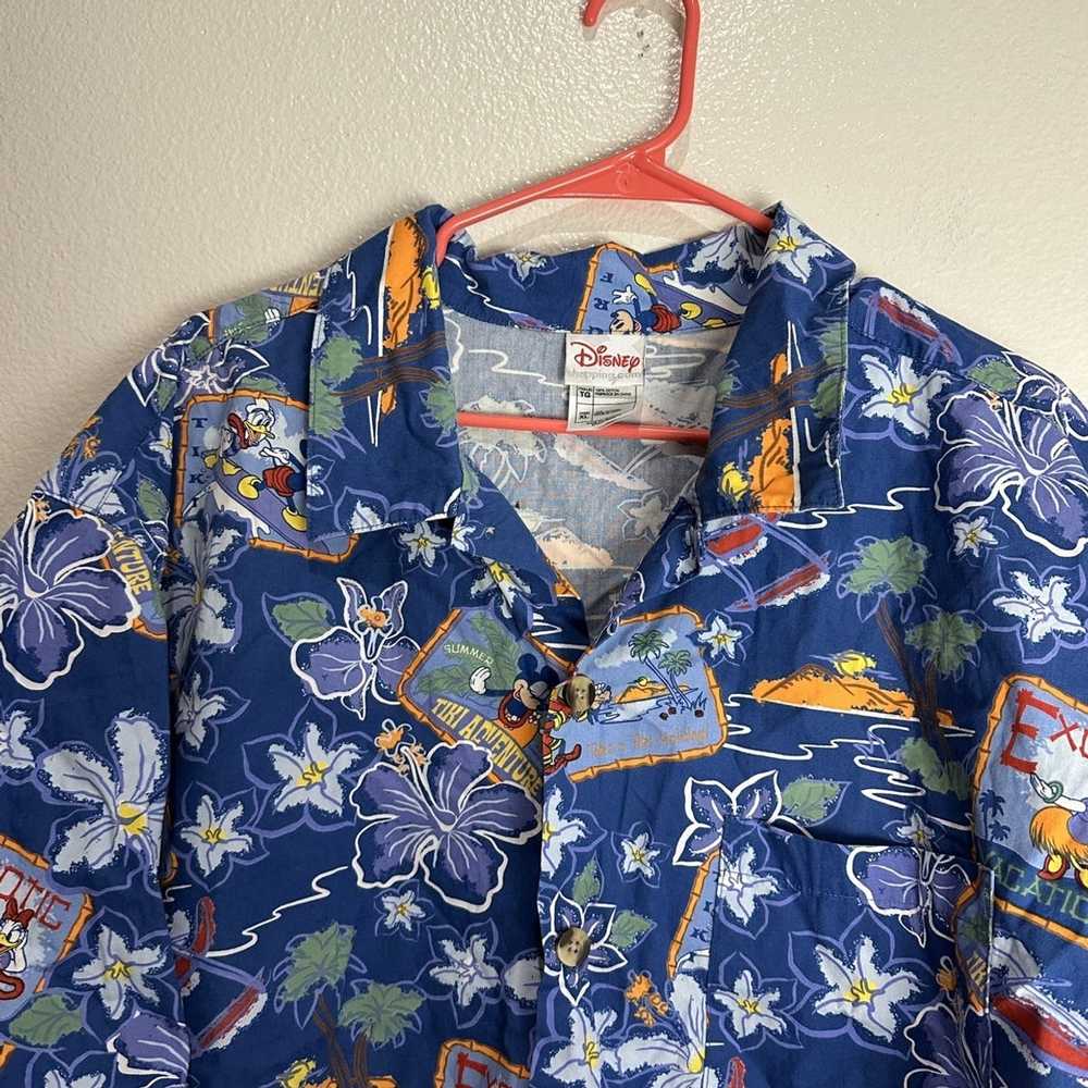 Disney Disneyland Vintage Tiki Surf Button Up Shi… - image 3