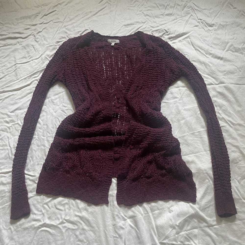 Other ☆ grunge mudd brand maroon knit cardigan. - image 2
