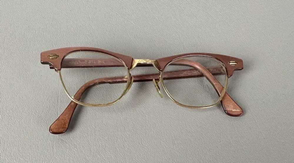 50s Bronze and Gold Browline Artcraft Eyeglasses,… - image 4