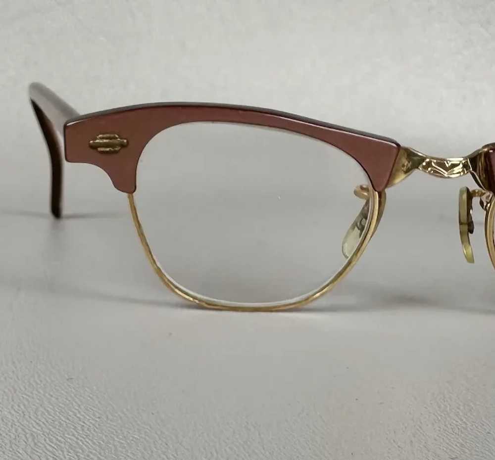 50s Bronze and Gold Browline Artcraft Eyeglasses,… - image 7