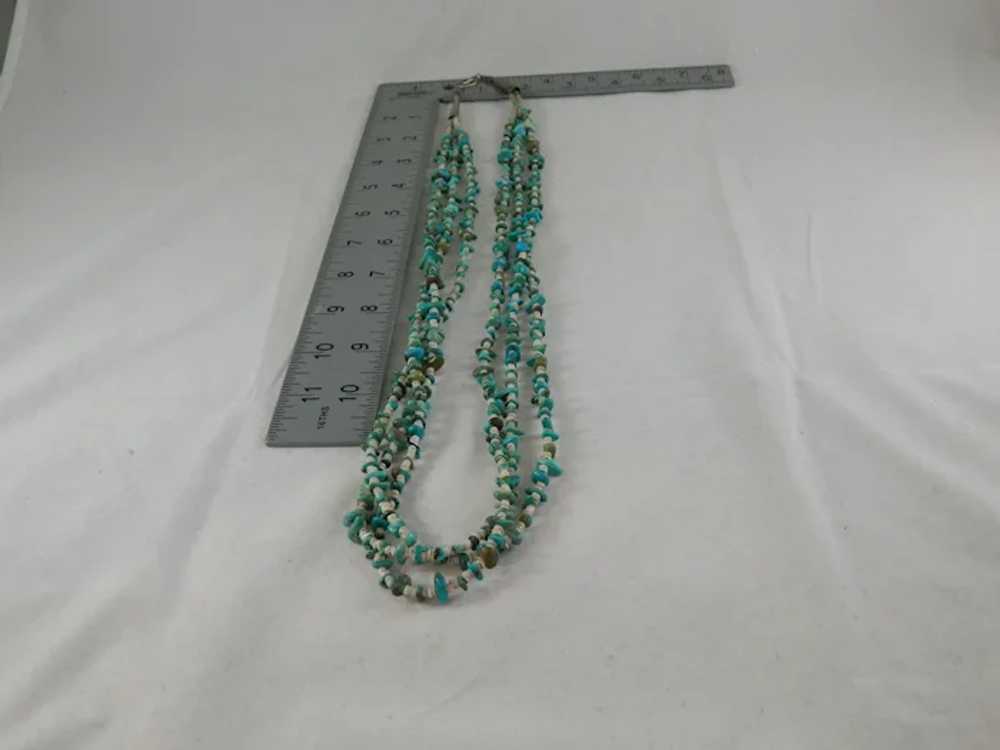 Vintage 3 Strand Santo Domingo Turquoise And Shel… - image 8