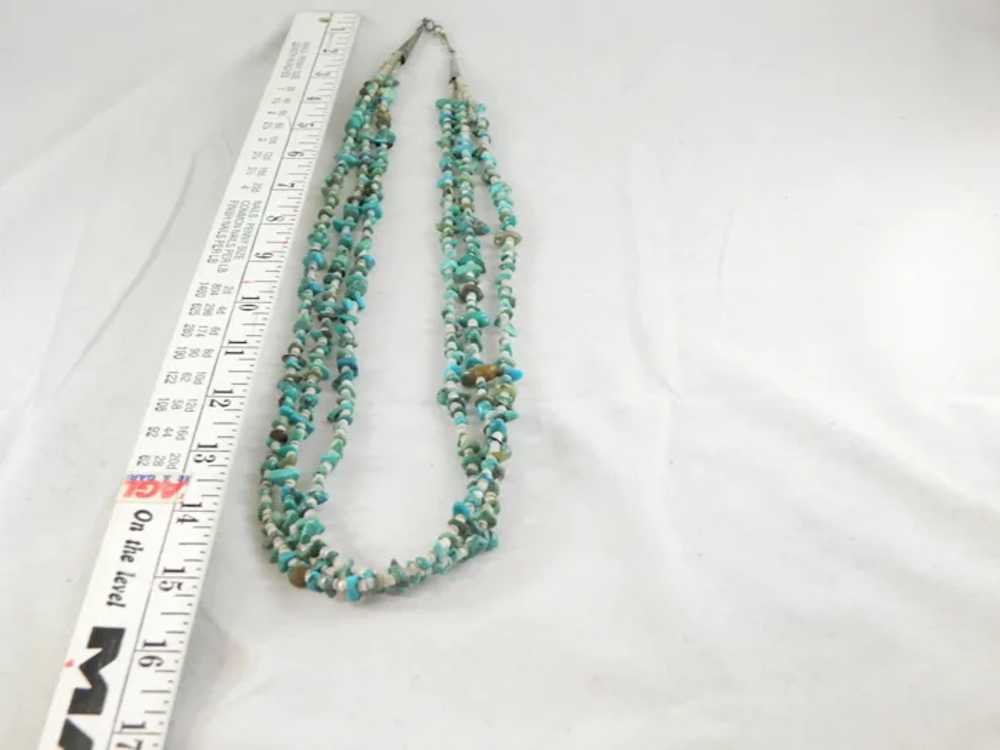 Vintage 3 Strand Santo Domingo Turquoise And Shel… - image 9