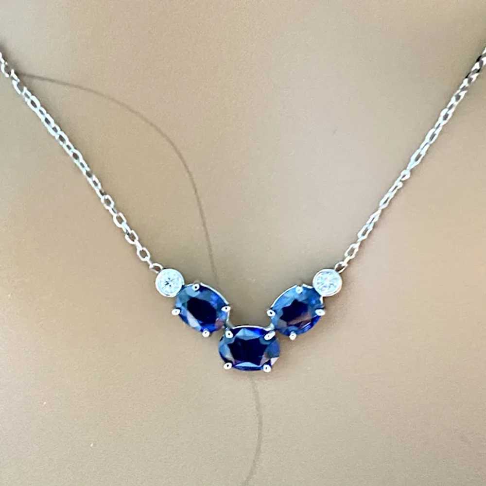 Oval Sapphires Two Diamonds 2.85 Carat 14 Karat W… - image 3